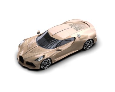 Beyaz zemin üzerinde izole edilmiş 3D resimleme spor araba