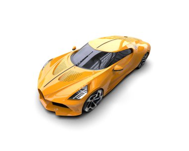 Beyaz zemin üzerinde izole edilmiş 3D resimleme spor araba