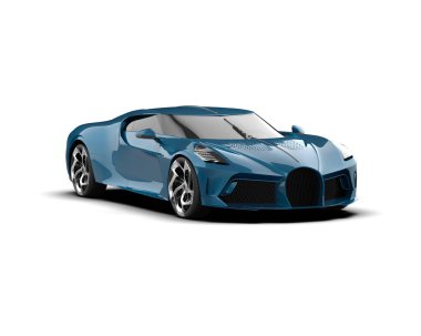 Beyaz zemin üzerinde izole edilmiş 3D resimleme spor araba