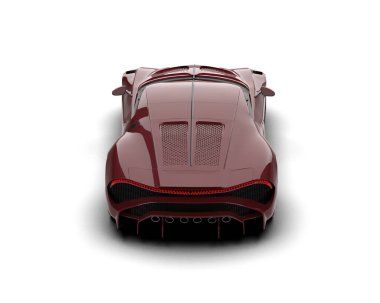 Beyaz zemin üzerinde izole edilmiş 3D resimleme spor araba