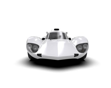 Beyaz zemin üzerinde izole edilmiş 3D resimleme spor araba