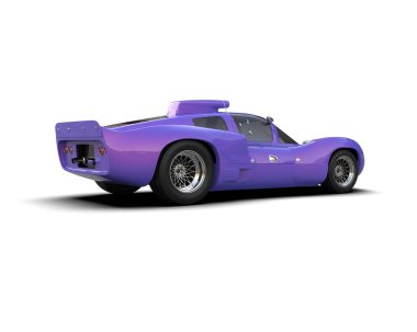 Beyaz zemin üzerinde izole edilmiş 3D resimleme spor araba