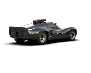 Beyaz zemin üzerinde izole edilmiş 3D resimleme spor araba