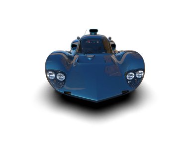 Beyaz zemin üzerinde izole edilmiş 3D resimleme spor araba