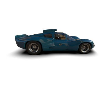 Beyaz zemin üzerinde izole edilmiş 3D resimleme spor araba