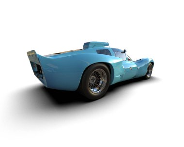 Beyaz zemin üzerinde izole edilmiş 3D resimleme spor araba