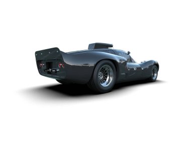 Beyaz zemin üzerinde izole edilmiş 3D resimleme spor araba