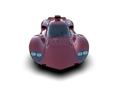 Beyaz zemin üzerinde izole edilmiş 3D resimleme spor araba