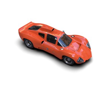 Beyaz zemin üzerinde izole edilmiş 3D resimleme spor araba