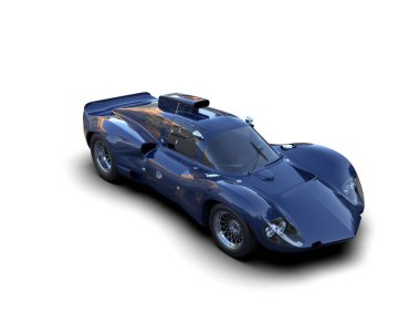 Beyaz zemin üzerinde izole edilmiş 3D resimleme spor araba