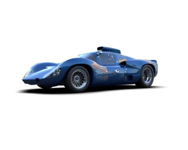 Beyaz zemin üzerinde izole edilmiş 3D resimleme spor araba