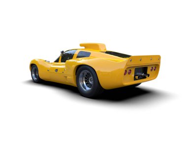 Beyaz zemin üzerinde izole edilmiş 3D resimleme spor araba