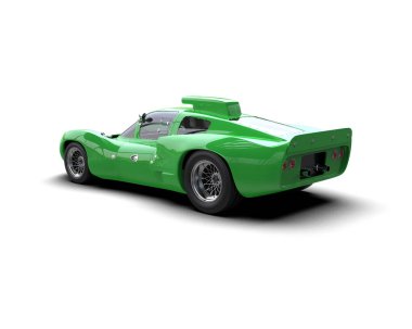 Beyaz zemin üzerinde izole edilmiş 3D resimleme spor araba