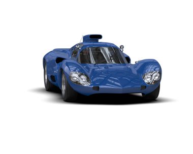 Beyaz zemin üzerinde izole edilmiş 3D resimleme spor araba