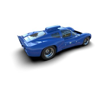 Beyaz zemin üzerinde izole edilmiş 3D resimleme spor araba