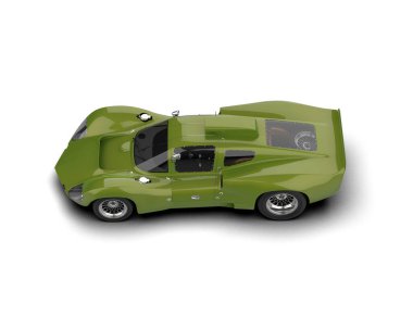 Beyaz zemin üzerinde izole edilmiş 3D resimleme spor araba