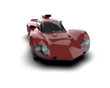 Beyaz zemin üzerinde izole edilmiş 3D resimleme spor araba