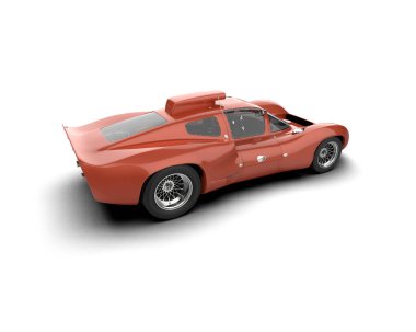 Beyaz zemin üzerinde izole edilmiş 3D resimleme spor araba