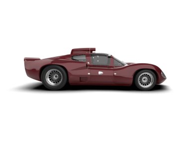 Beyaz zemin üzerinde izole edilmiş 3D resimleme spor araba