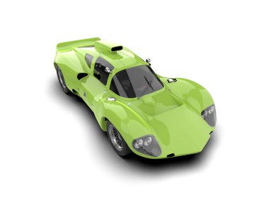 Beyaz zemin üzerinde izole edilmiş 3D resimleme spor araba