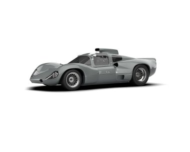 Beyaz zemin üzerinde izole edilmiş 3D resimleme spor araba