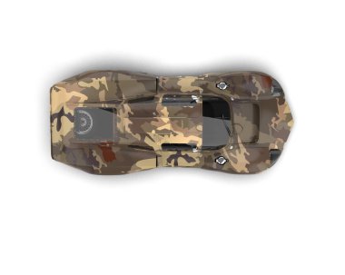 Beyaz zemin üzerinde izole edilmiş 3D resimleme spor araba