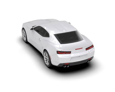 Beyaz zemin üzerinde izole edilmiş 3D resimleme spor araba