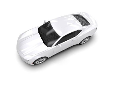 Beyaz zemin üzerinde izole edilmiş 3D resimleme spor araba