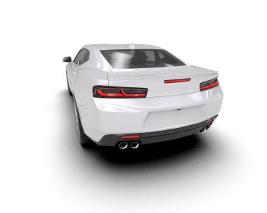 Beyaz zemin üzerinde izole edilmiş 3D resimleme spor araba