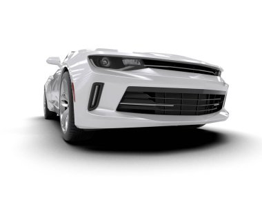 Beyaz zemin üzerinde izole edilmiş 3D resimleme spor araba