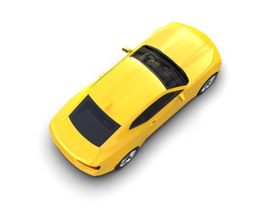 Beyaz zemin üzerinde izole edilmiş 3D resimleme spor araba