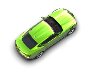 Beyaz zemin üzerinde izole edilmiş 3D resimleme spor araba