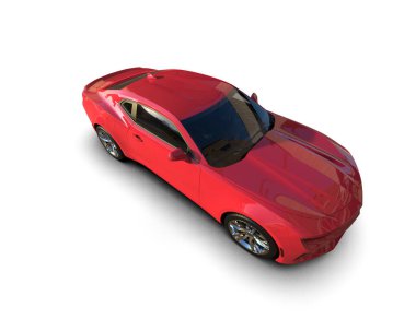 Beyaz zemin üzerinde izole edilmiş 3D resimleme spor araba