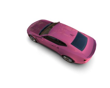 Beyaz zemin üzerinde izole edilmiş 3D resimleme spor araba