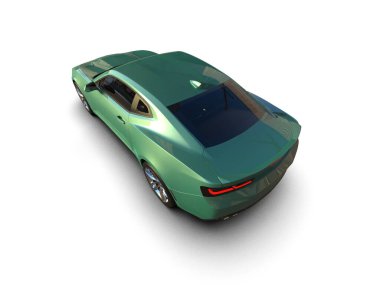 Beyaz zemin üzerinde izole edilmiş 3D resimleme spor araba