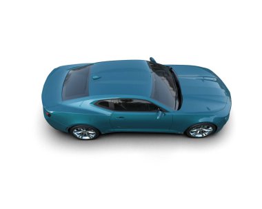 Beyaz zemin üzerinde izole edilmiş 3D resimleme spor araba