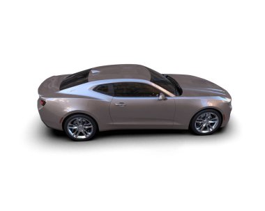 Beyaz zemin üzerinde izole edilmiş 3D resimleme spor araba