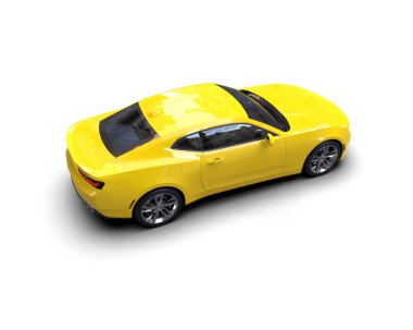 Beyaz zemin üzerinde izole edilmiş 3D resimleme spor araba