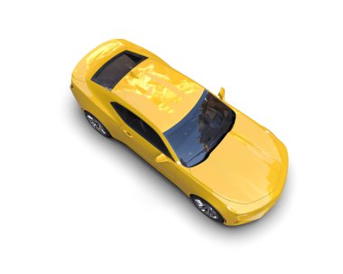 Beyaz zemin üzerinde izole edilmiş 3D resimleme spor araba