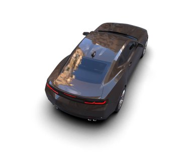 Beyaz zemin üzerinde izole edilmiş 3D resimleme spor araba