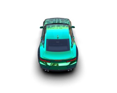 Beyaz zemin üzerinde izole edilmiş 3D resimleme spor araba