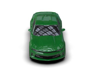 Beyaz zemin üzerinde izole edilmiş 3D resimleme spor araba