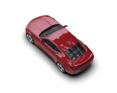 Beyaz zemin üzerinde izole edilmiş 3D resimleme spor araba