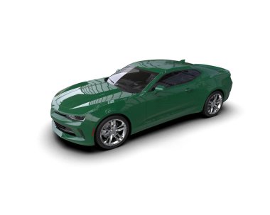 Beyaz zemin üzerinde izole edilmiş 3D resimleme spor araba