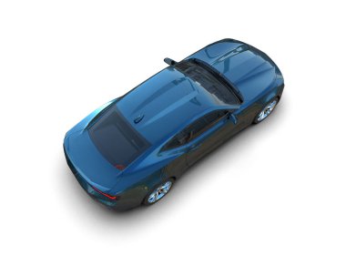 Beyaz zemin üzerinde izole edilmiş 3D resimleme spor araba