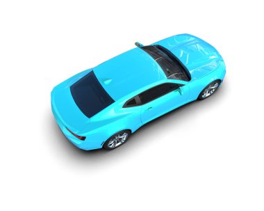 Beyaz zemin üzerinde izole edilmiş 3D resimleme spor araba