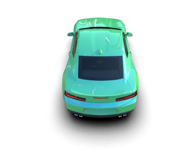 Beyaz zemin üzerinde izole edilmiş 3D resimleme spor araba