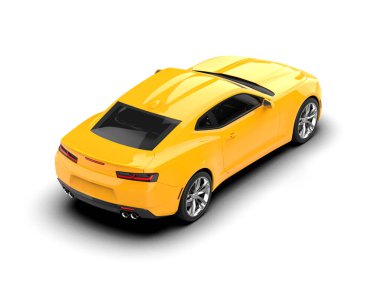 Beyaz zemin üzerinde izole edilmiş 3D resimleme spor araba