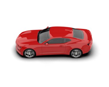 Beyaz zemin üzerinde izole edilmiş 3D resimleme spor araba