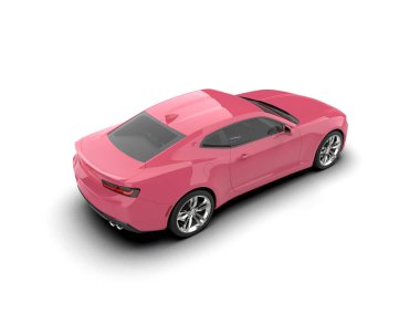 Beyaz zemin üzerinde izole edilmiş 3D resimleme spor araba